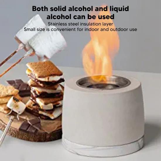 Настольная яма, портативная, из нержавеющей стали, с мраморным основанием, с длительным временем горения, для спиртовой ямы, настольная для использования на открытом воздухе 