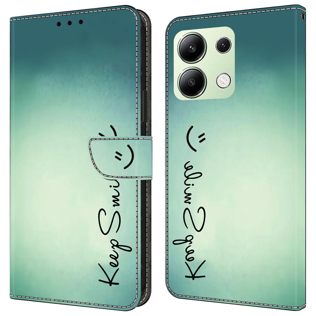 Для Xiaomi Redmi Note 13 4G кожаный чехол с принтом и бумажником-подставкой для телефона