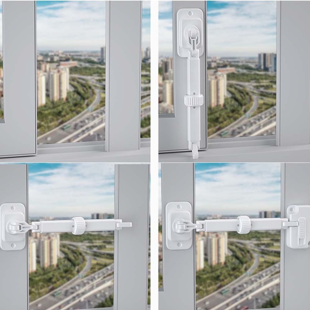 No Punching Window Lock Adjustable Window Stopper Portable Window Latch  Home