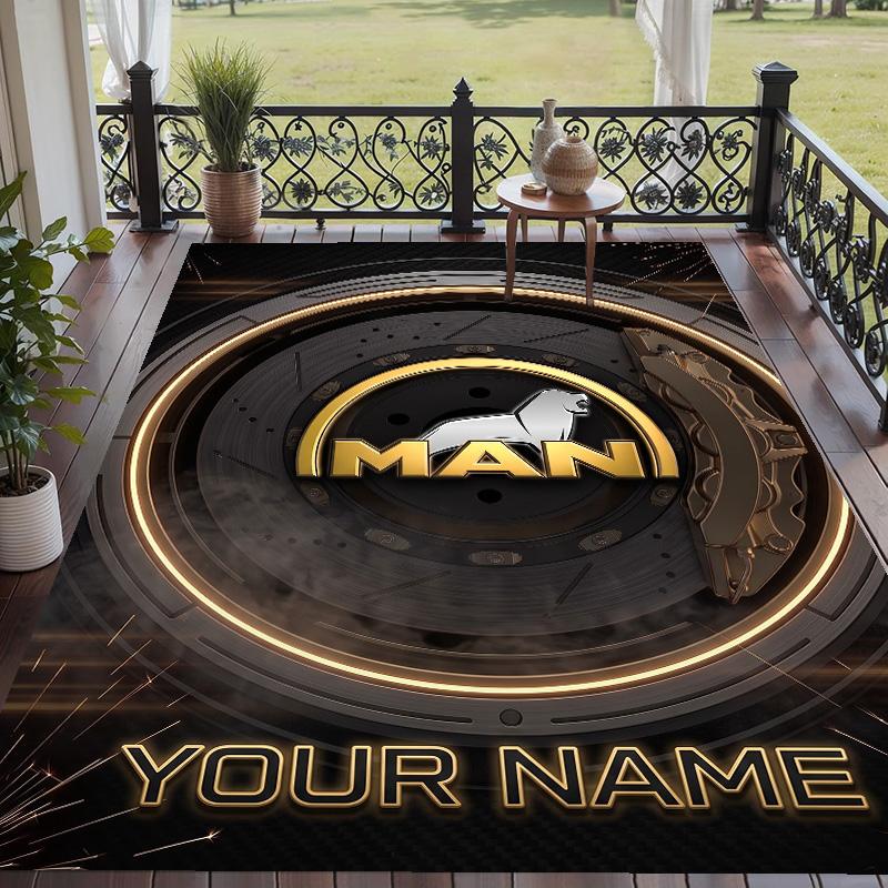 Custom Text Printed Rug MAN Truck Non Slip Floor Carpet For Home Room Decor