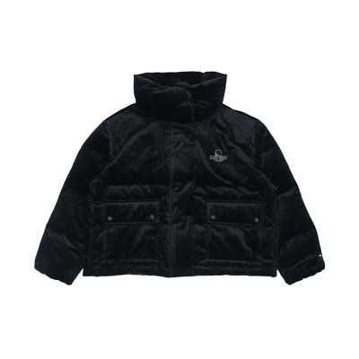 Li Ning X Disney Toy Story Collaboration Strawberry Bear Series Свободная однотонная куртка-пуховик с воротником-стойкой Зимняя женская верхняя одежда черного цвета AYMR078-2