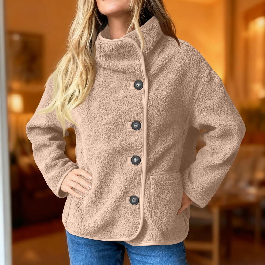 Женское повседневное пальто-жакет с лацканами, однобортное, с длинными рукавами