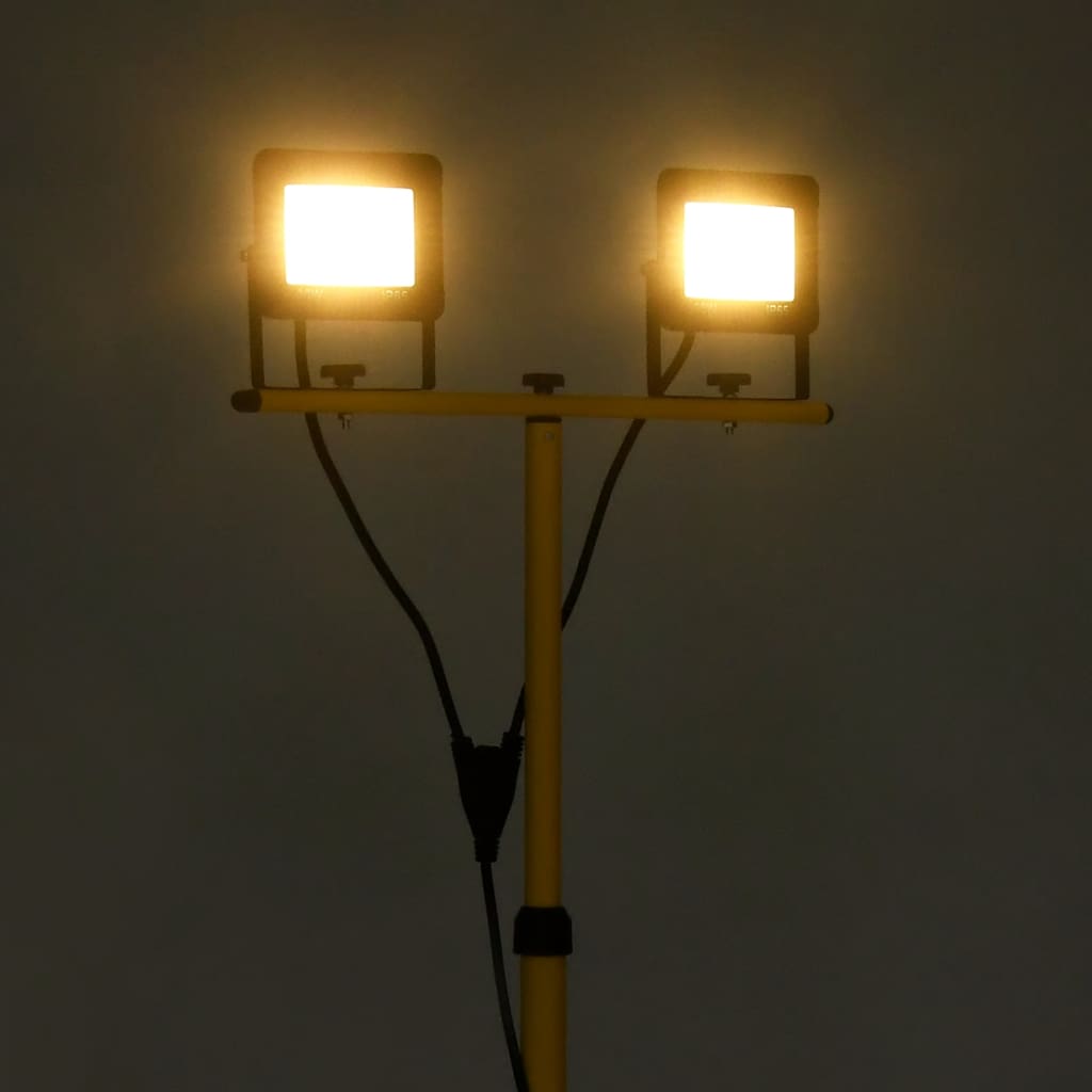 LED Floodlight with Tripod 2*30 W Warm White