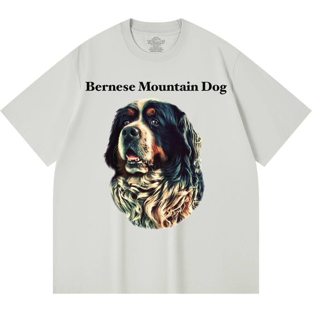 Футболка из 100% хлопка плотностью 230 г/м2 с принтом бернской горной собаки, забавная футболка из чесаного хлопка в стиле Харадзюку
