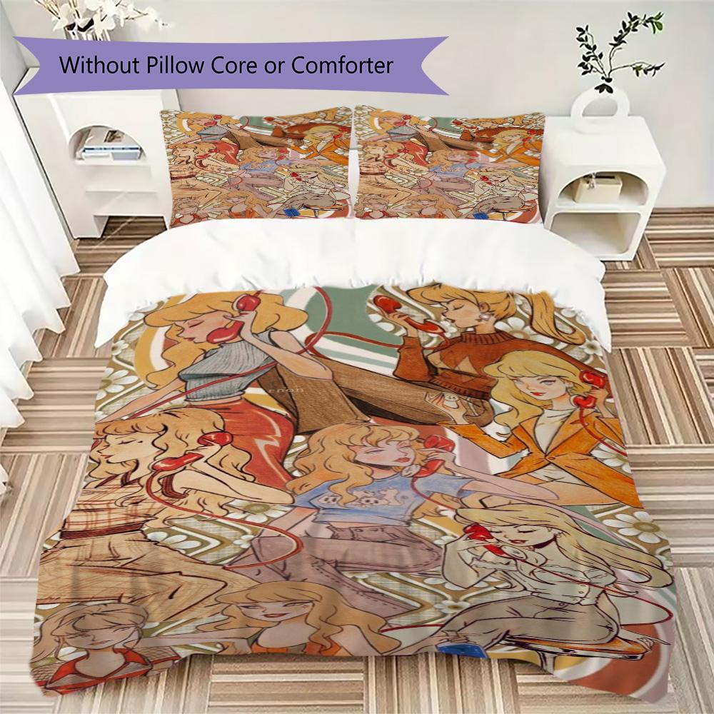 Manga Swift Pattern Bedding,Quilt Set Quilt Cover Pillowcase Home Birthday Gift (1*duvet cover+2*pillowcase,without core)SSJT0917391