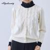 2025 Korean Style Spring Autumn Women Sweet Sweater Ruffled Collar Lace Patchwork Beading Knitting Pullover Knitted Elegant Ladies' Top