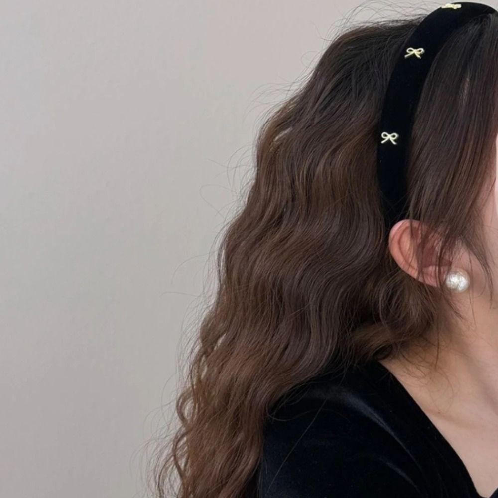 Velvet Hair Hoop Alloy Hair Accessory Elegant Velvet Hairband Women