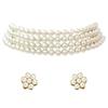 Faux Pearl Choker Necklace Jewellery Set Gift for Women