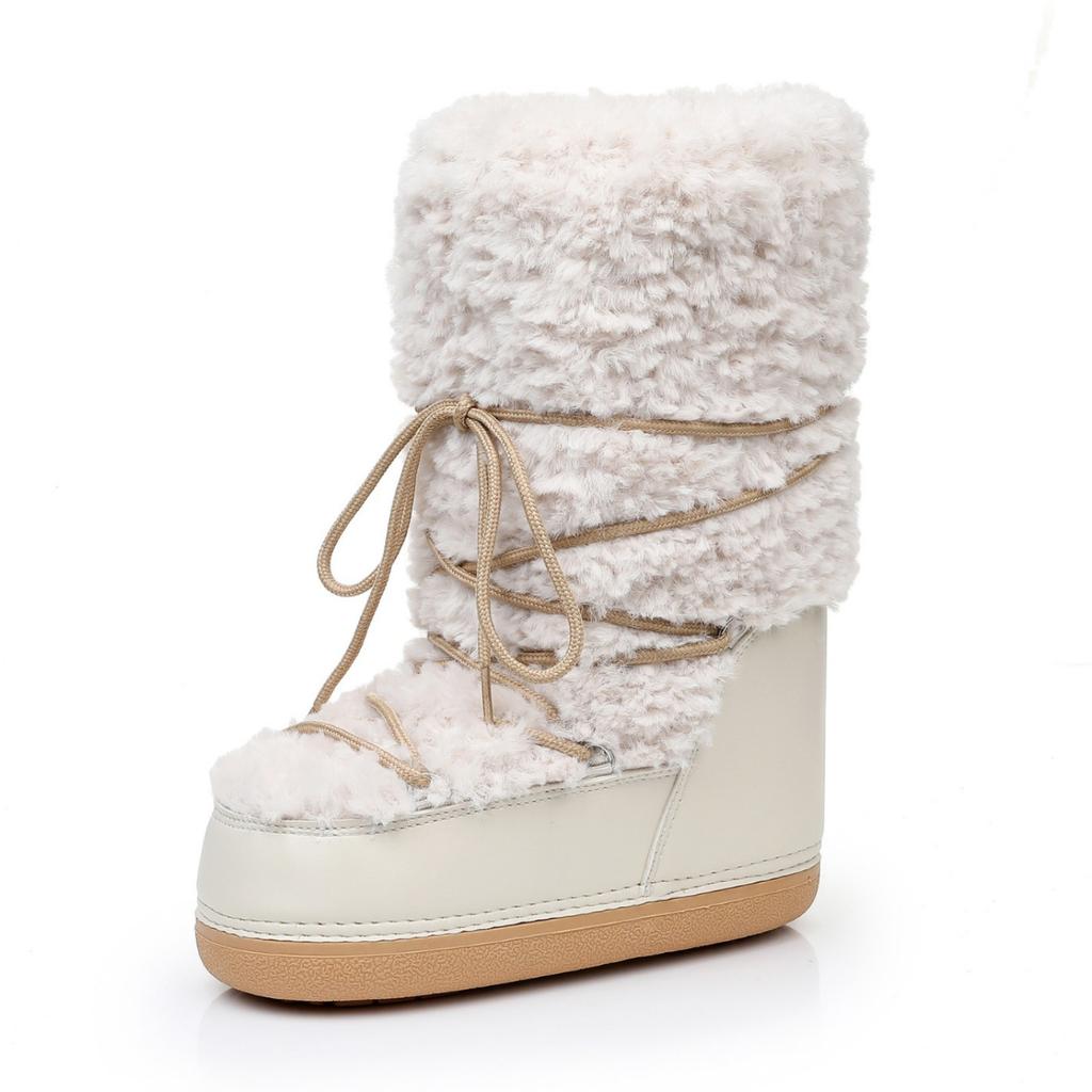 The Same Winter Space Boots Lamb Wool Moon Shoes Snow Boots Women