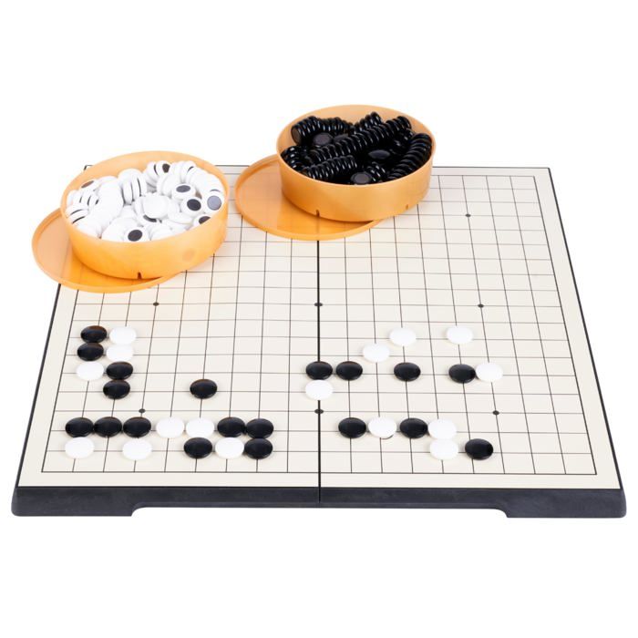Jeu de Go magnétique - ENGELHART - Goban pliable 19x19 36x36 cm - 361 pierres magnétiques - Rangement intégré - Format voyage