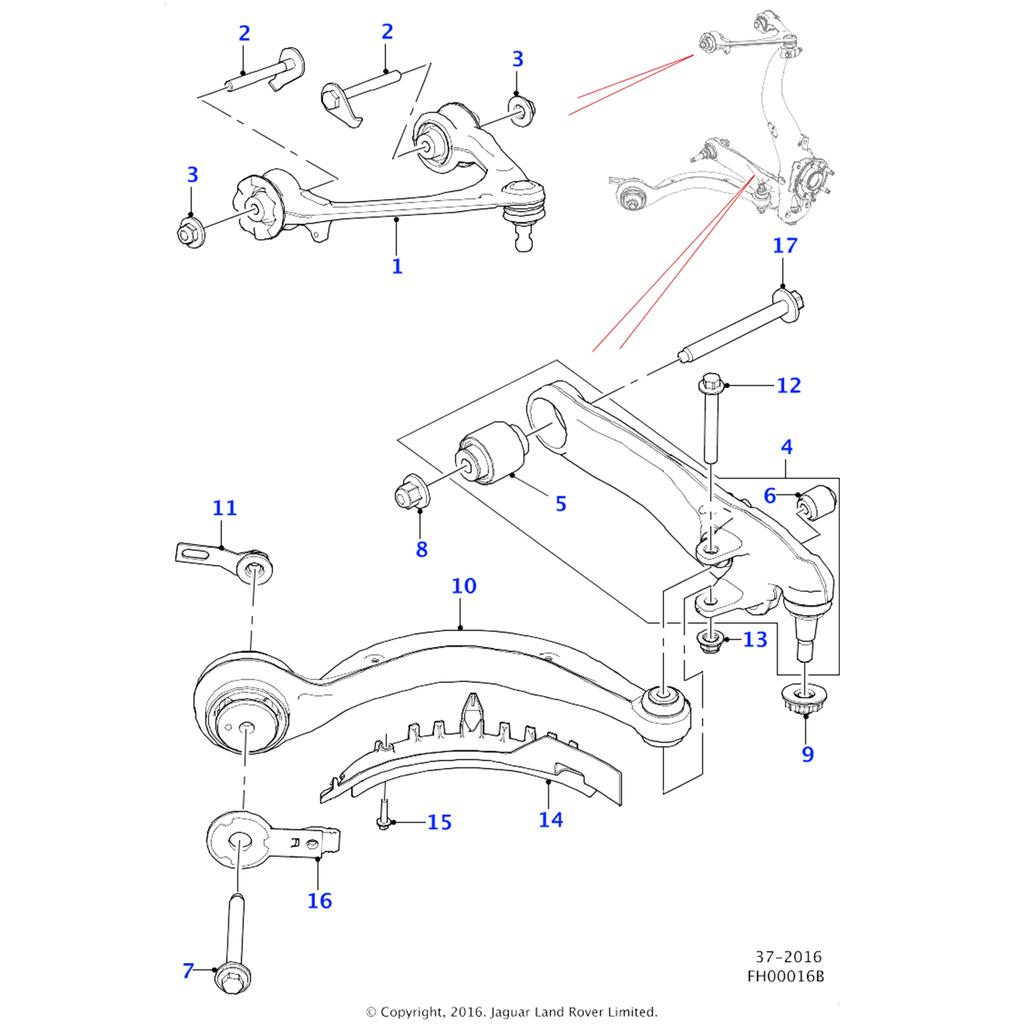 Front Left/Right Suspension Upper Control Arm Kits For Jaguar XE X760 XF X260 T2H3193 T2H3192