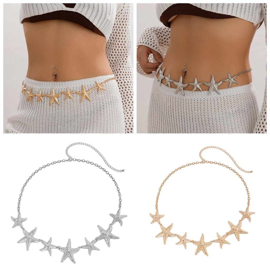 Starfish Pattern Waist Chain Beach Vacation Styles Body Chain Fashion Beachwear for Women and Beach Lover