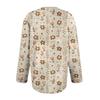 Women's Fashion Long Sleeve Christmas Snowman Snowflake Print Jacket Cardigan