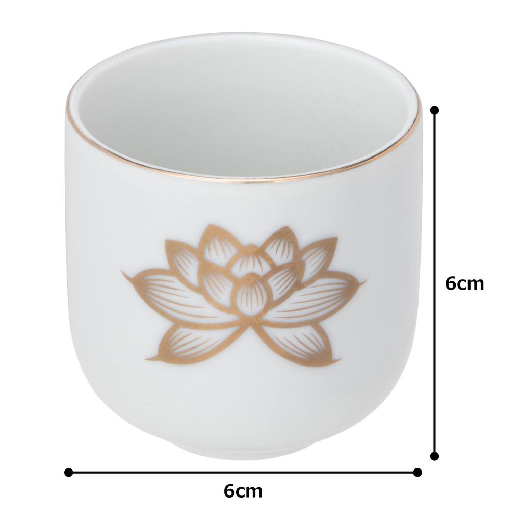 Buddhist Altar Accessories, Shinto Altar Accessories, White Gold Lotus 2.0 Teacups (6 Pieces), AM-TM637
