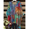 Printed Design-NotTextured, Women's Plus Size Plus T-shirt, Personalized Colorful Graffiti Pattern All-over Printed Short Sleeves
