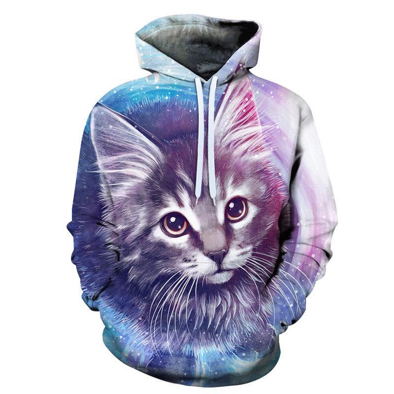 New Fashion Cat Hoodies 3D Animal Cat Printed Hoodie Casual Men Women Hooded Pullovers