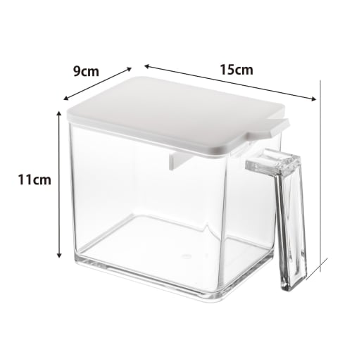 Yamazaki Seasoning Storage Container, Aqua, Large, White, 2889