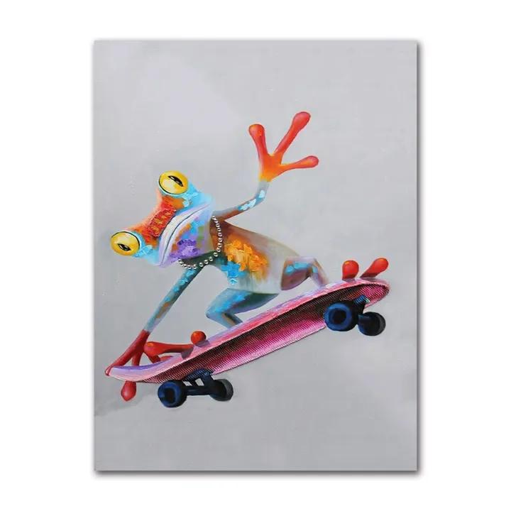 Симпатичная лягушка, граффити, художественная картина на холсте, абстрактные постеры с животными и принты на холсте, настенная художественная картина для дома, Декор в гостиную