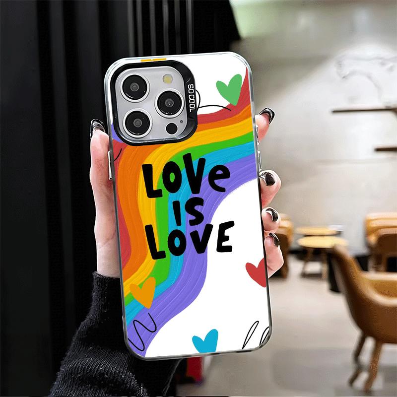 LGBT Rainbow Love Is Love Shockproof Phone Case for iPhone 17 Air 16 16E 15 Pro Max 14 Plus 13 Mini 12 Back Cover Anti Fall Fund