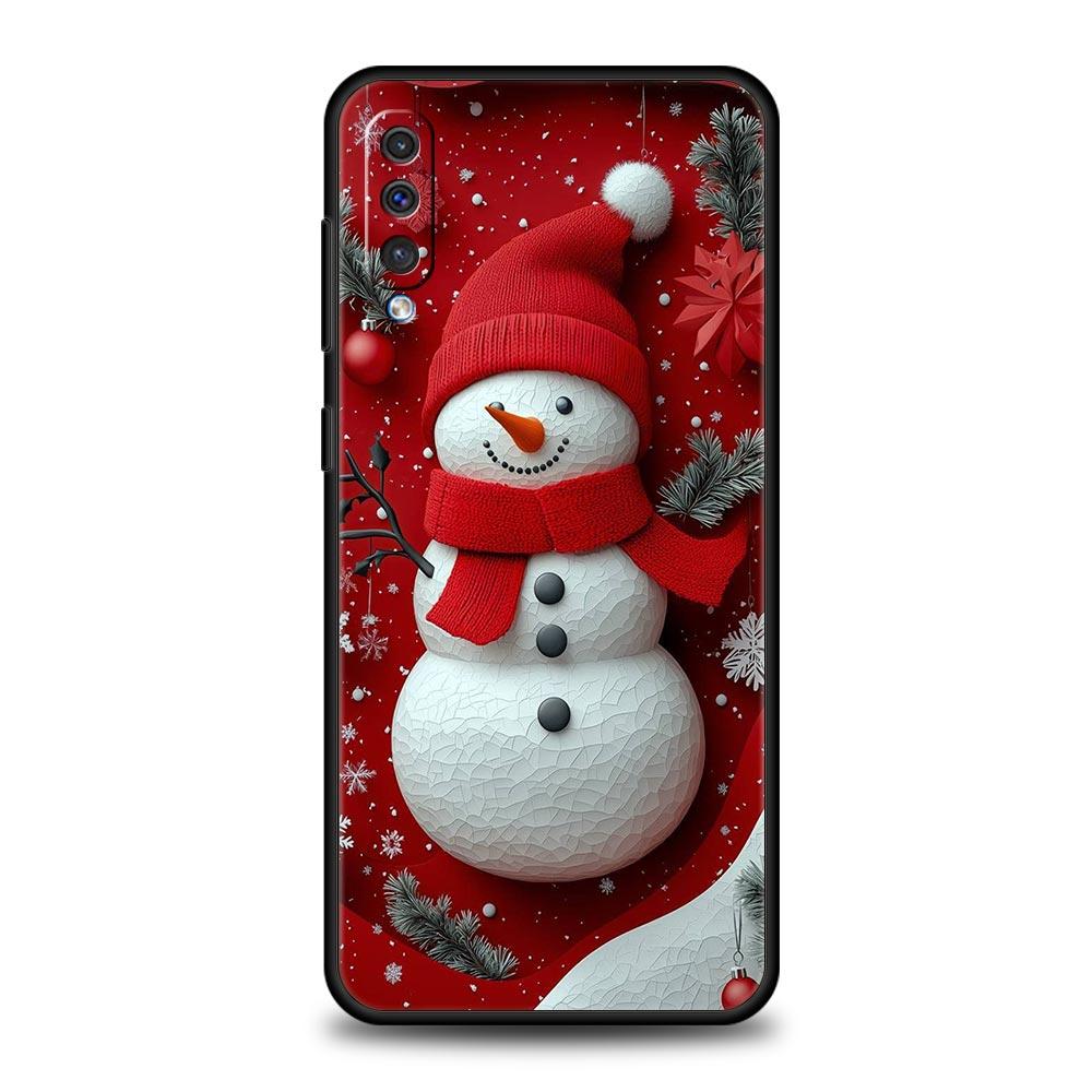 Рождественский снеговик Чехол для телефона для Samsung Galaxy A56 A36 A26 A16 A34 A24 A42 A22 A20 A12 A40 A30 A10 5G Мягкий ТПУ Чехол-оболочка Сумки