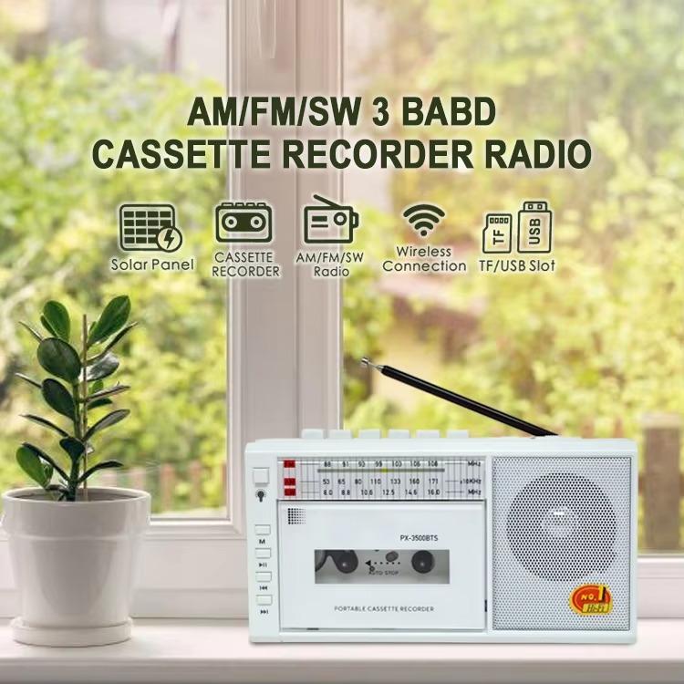Солнечный аварийный радиоприемник USB AM/FM/SW многодиапазонный радиоприемник стерео беспроводной Bluetooth MP3 аудио кассетный плеер/рекордер AM радио