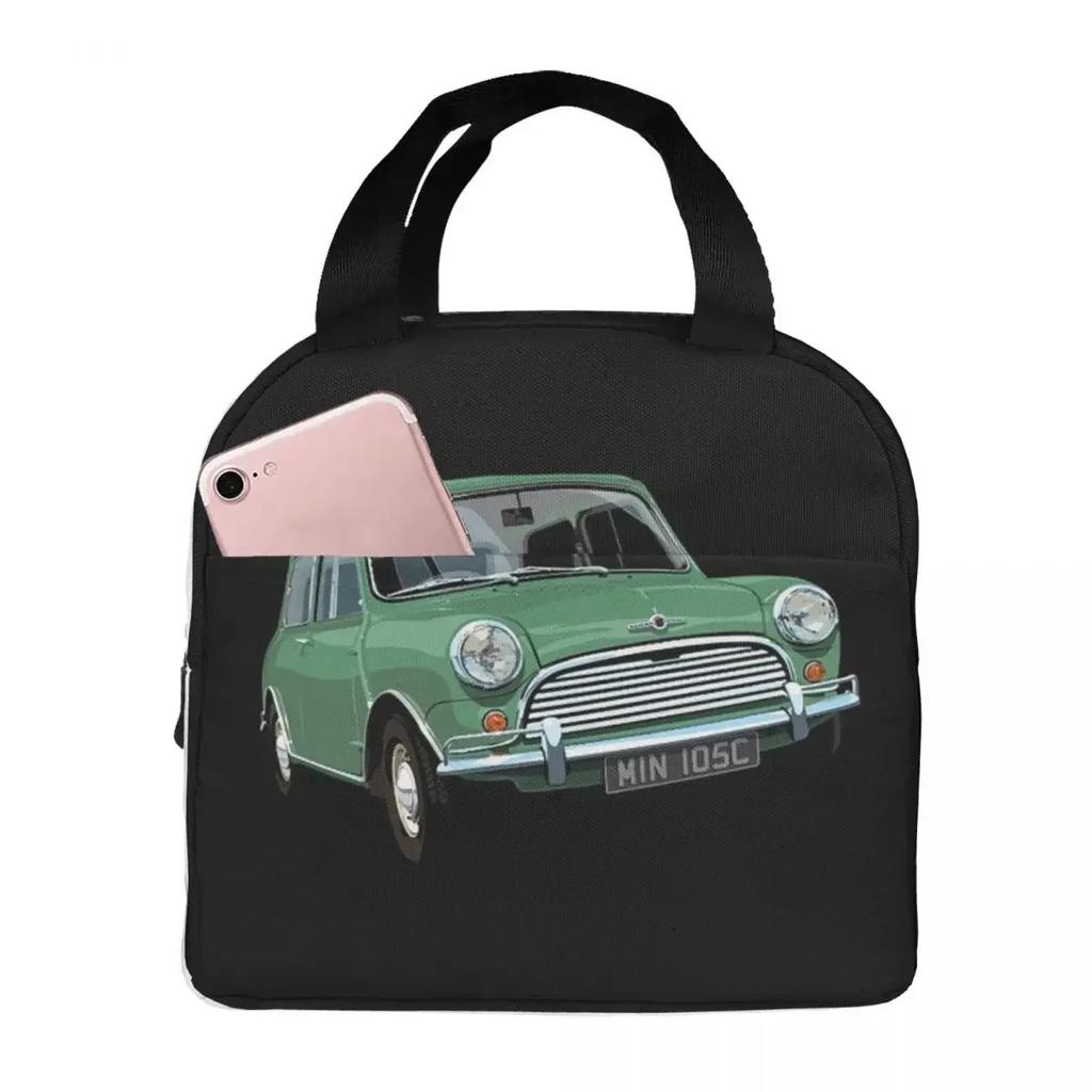 Изолированная сумка-ланчбокс Austin Mini Cooper для женщин и детей, герметичные контейнеры для еды, термоланчбокс, сумка-тоут