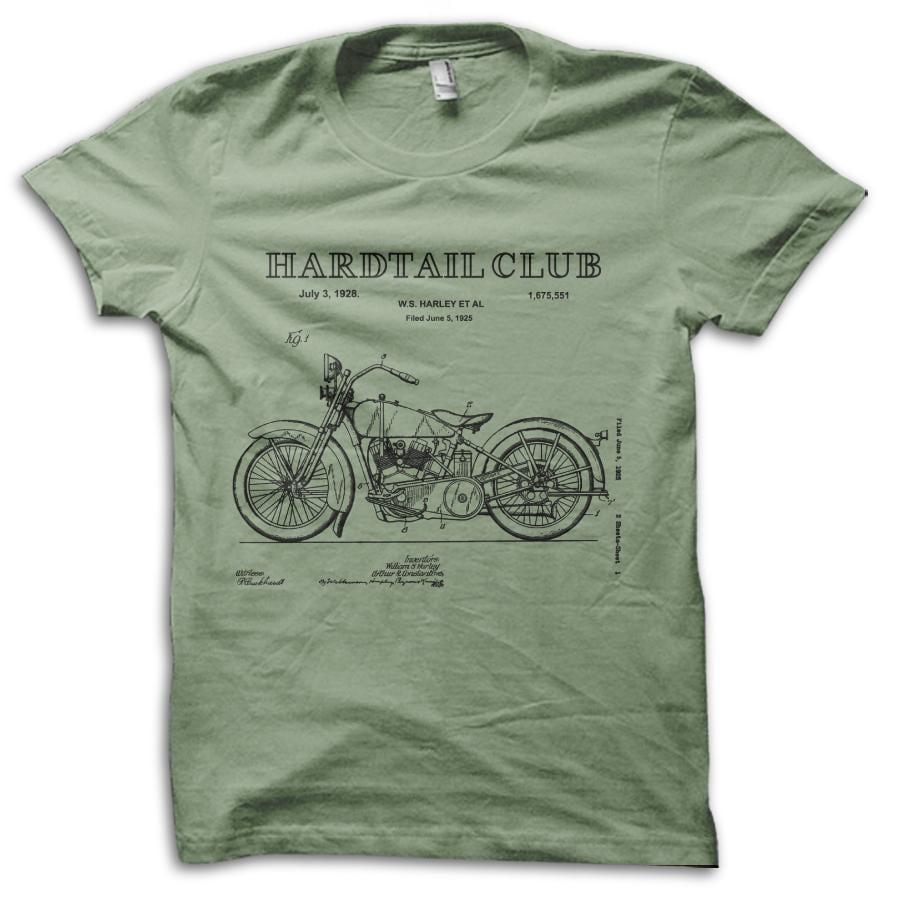 ВИНТАЖНАЯ Футболка для байкера Hardtail Club Custom Chopper Patent Motorcycle Biker T-Shirt M5845