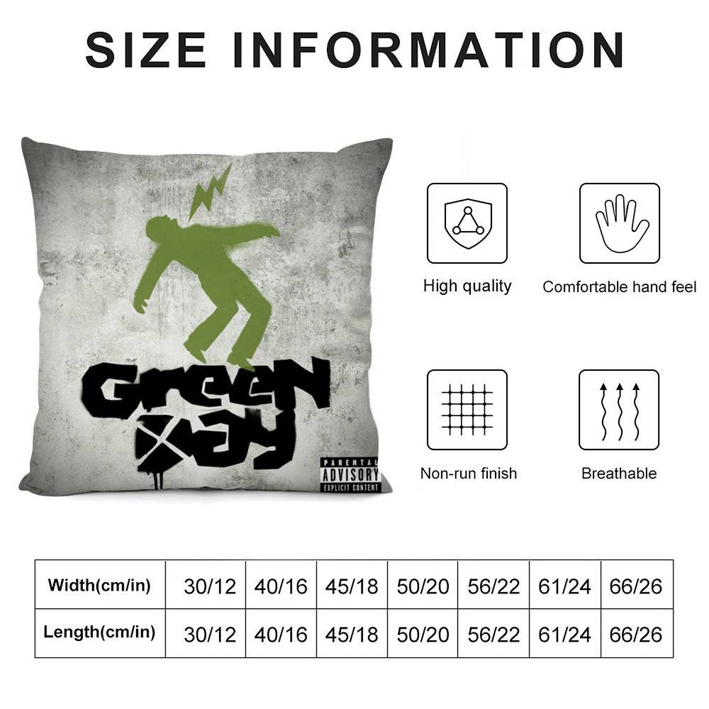 G-Green Day S-Saviors Pillow Case Sofa Living Room Bedroom Double-sided Printing Square Cushion Nap Time Pillow Case