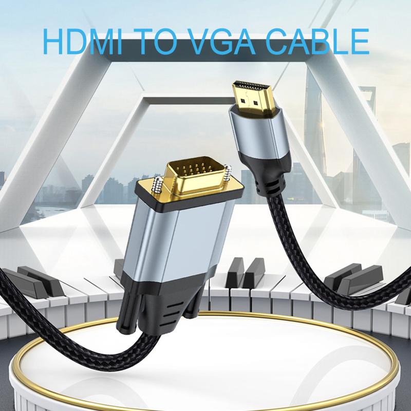 Hdmi-compatible To Vga Connector With Chip 1080p Converter Adapter Cable For Laptops Projectors