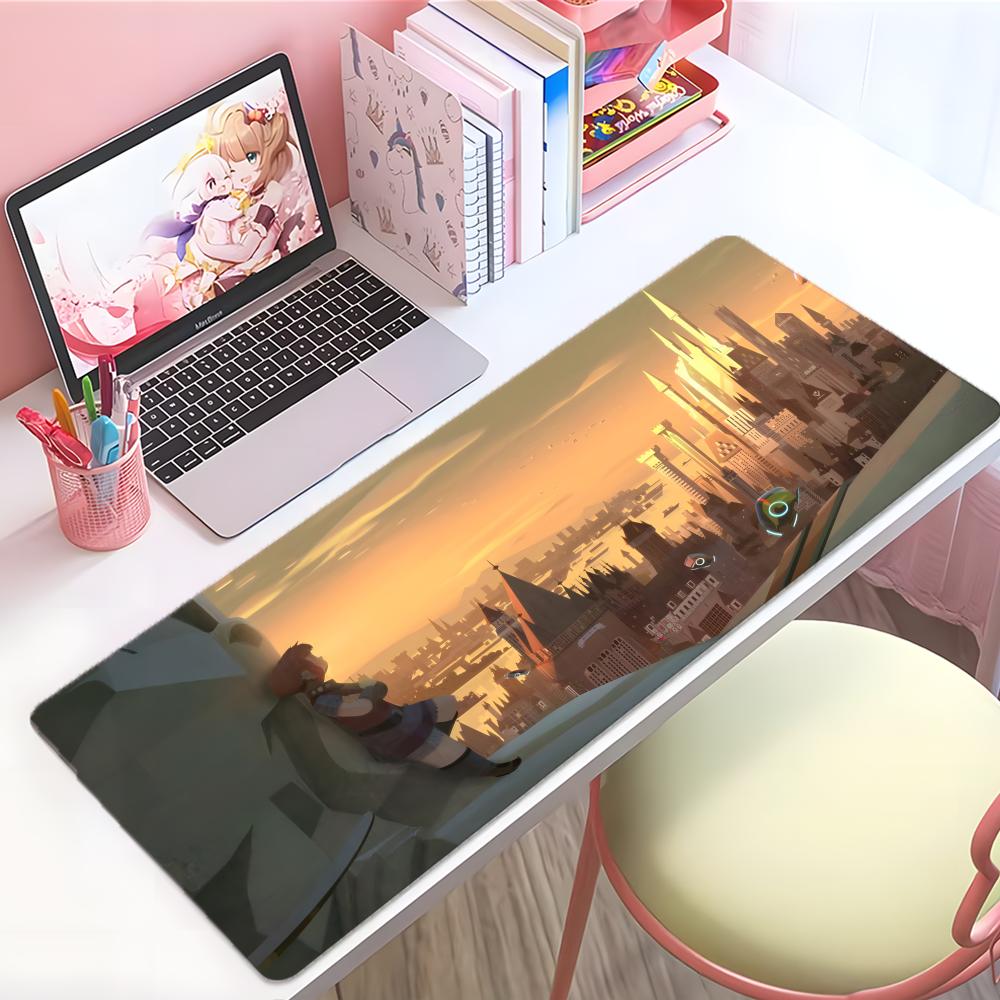 Whimsical Nimonas Mouse Pad Large Thick Desk Pad Stitched Edges Gaming Mouse Mat For Pc