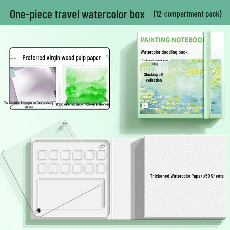 Portable Mini Watercolor & Acrylic Painting Easel Set with Sketchbook