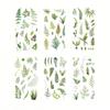 Floral Scrapbook Supplies 6 Sheets/Set Natural Flower Stickers, Waterproof PVC Plants Decals, Plant Decals Transparent Decorative Stickers for
