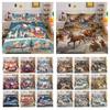 Christmas Printed Bed Set Cover Polyester Double Size Bed Clothes Teens Fashion Soft Comforter Cover Set