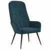 Recliner Chair with Ottoman Blue Velvet