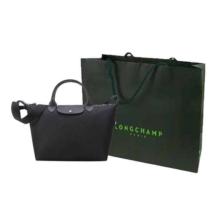 Longchamp Le Pliage Energy 32 Foldable Dumpling Bag Crossbody Recycled Canvas Tote Bag Medium Women bags Black 1515HSR001