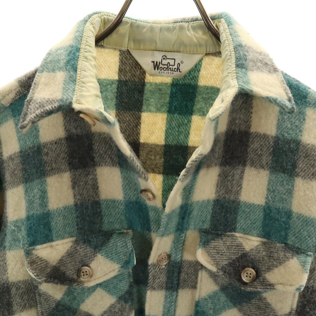 Woolrich 70-е Винтаж Белая бирка Клетка Длинный рукав Фланелевая рубашка Мужская Б/У