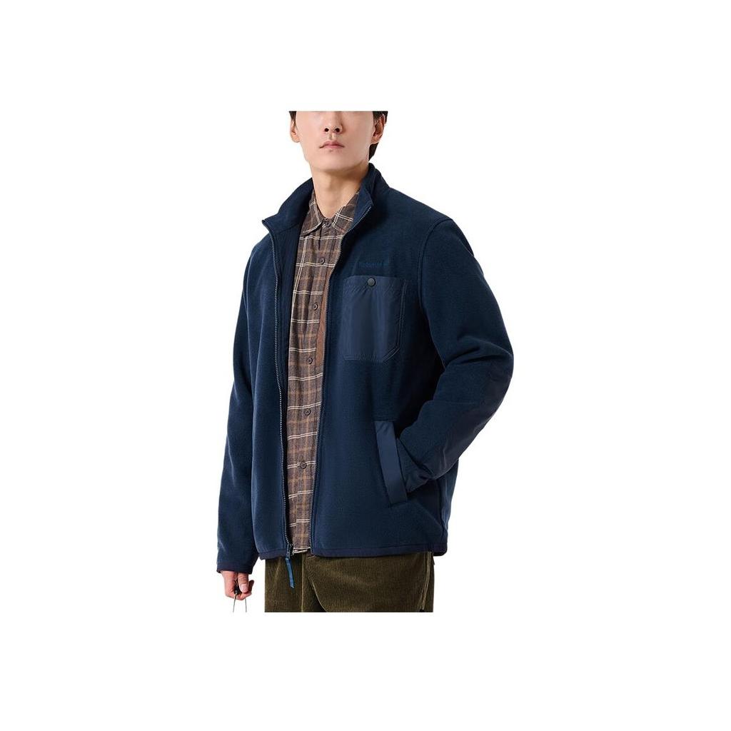 Timberland Однотонная вязаная куртка с воротником-стойкой, мужская куртка темно-синего цвета A6NZ1-433