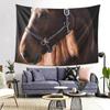 Brown Horse Herd Running Galloping Animal Lovers Humor  Tapestry Wall Hanging Aesthetic Home Decoration Tapestries for Dorm Room