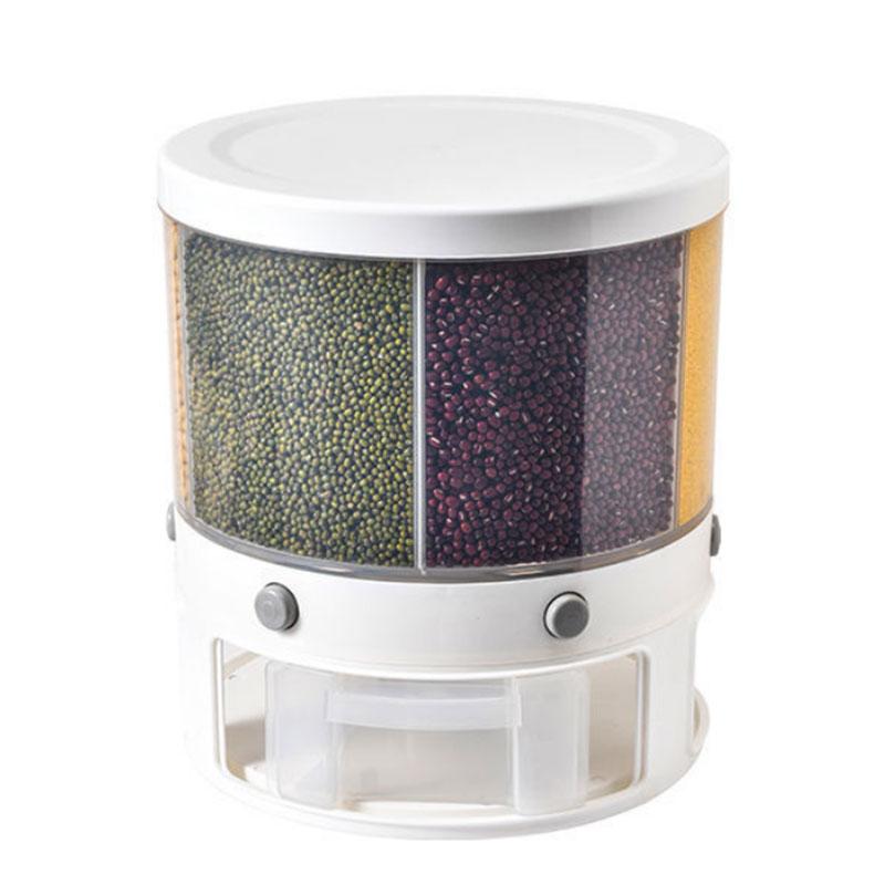 Резервуар для хранения зерна Ящик для хранения зерна Резервуар для хранения зерен Кухонная банка для хранения Герметичный резервуар для зерна Влагостойкий резервуар для хранения Банка для риса 6 решеток Хранение зерновых