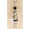 [R6266] - Designer Long Necklace 'Lilipoupettes' (articulated Doll) Golden Black - 80 Cm - 10x4 Cm