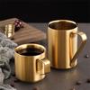 Двойные стенки антиобжигающая кофейная кружка с ручкой из нержавеющей стали для кемпинга металлические пивные кружки изолированные портативные стаканы для питьевой воды