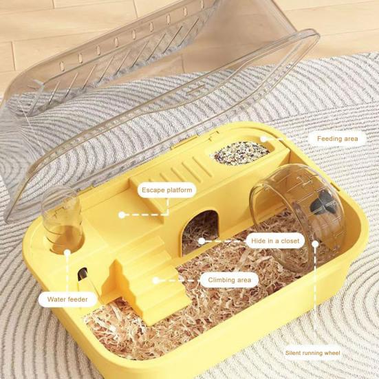 Yousheng клетка для хомяков прозрачная среда обитания хомяков акриловый домик для игр с колесом бутылка для воды для хомяков крыс песчанок морских свинок