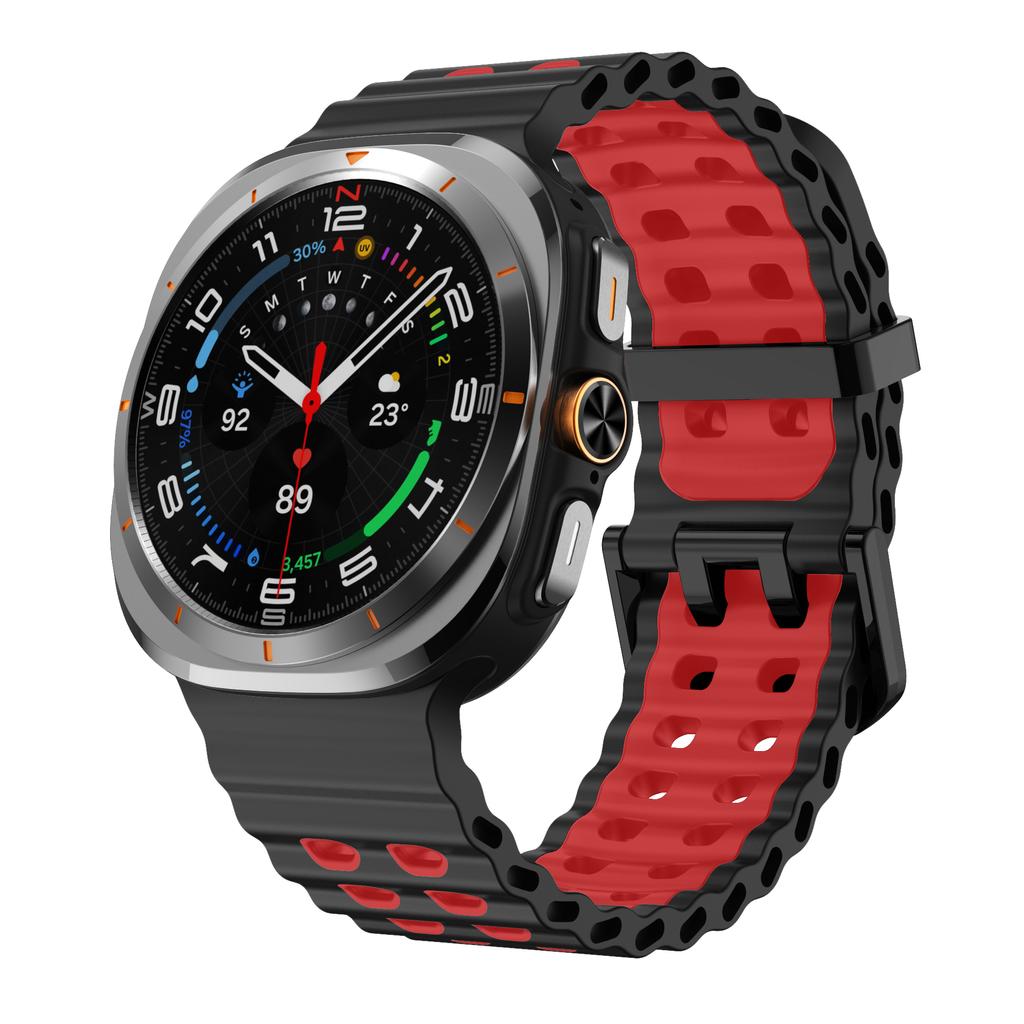 Морской ремешок для Samsung Galaxy Watch ultra Ремешок 47 мм Аксессуары Двухцветный Спортивный силиконовый Браслет Galaxy Watch 7 ultra Ремешки