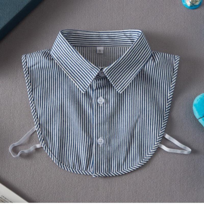 Striped Shirt Detachable Collar XS-M Fake Collar for Children Removable Blouse Half Shirt Kids Lapel False Collar Boys Faux Col