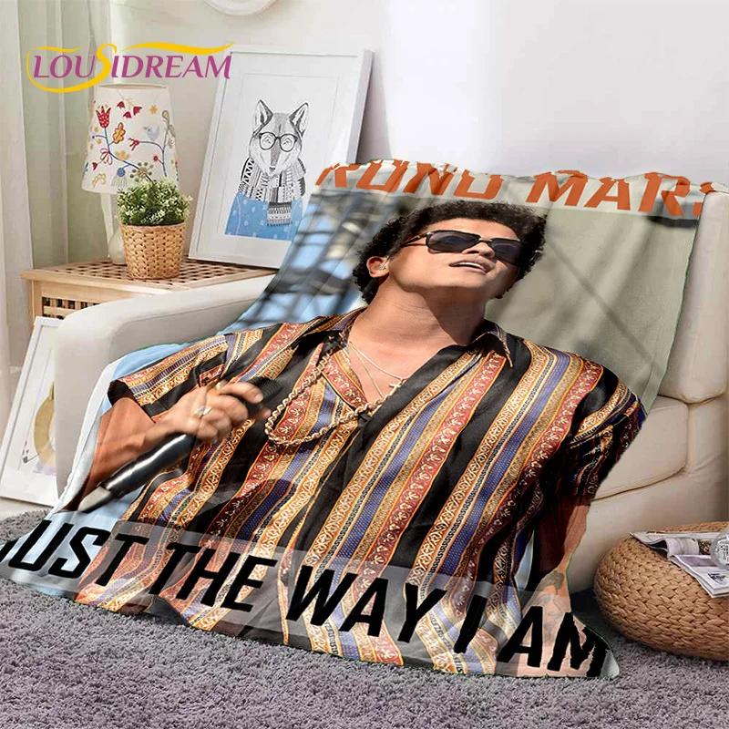 Bruno Mars 3D Singer Star Soft Flannel Blanket for Beds Bedroom Sofa Picnic,Throw Blanket for Cover Outdoors Leisure Nap Gift
