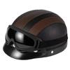 Vintage for Harley Leather Helmet for Men Women Winter Warm Universal Lightweight Half Helmet Electric Bicycles Great Gift Set