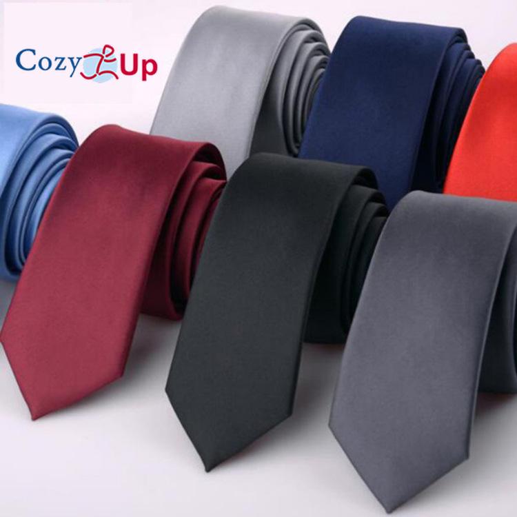 Cozy Up Solid Color Tie Men Thin and Narrow Version Formal Dress Business Wedding 148x6x3.5cm