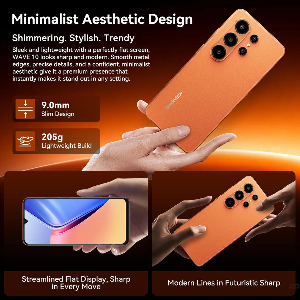 Blackview WAVE 10 4G Smartphone 32GB+128GB 6,88" 120Hz Android 16 Handy Dual SIM