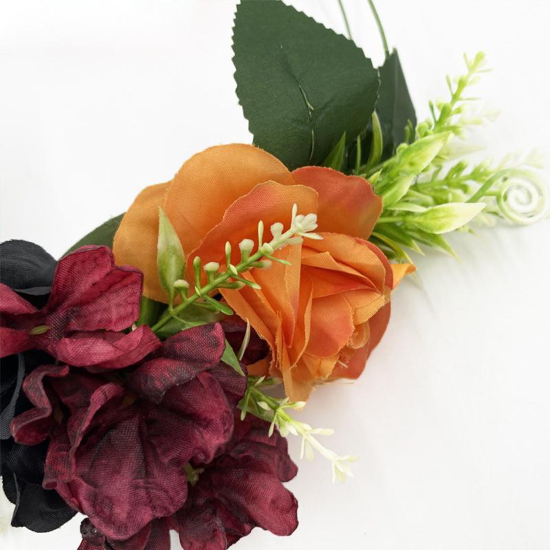 Искусственная гирлянда на голову на Хэллоуин, искусственная цветочная гирлянда на голову, фестиваль, бохо, хиппи, пляж