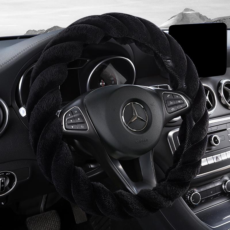 Новая модная плюшевая универсальная зимняя чехол на руль для женщин мультяшный декоративный нескользящий чехол на ручку